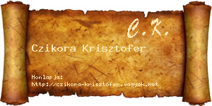 Czikora Krisztofer névjegykártya